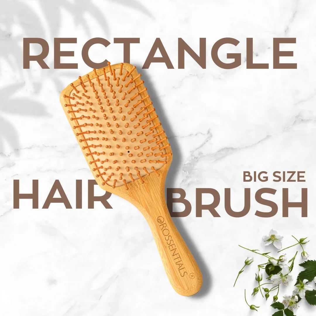 Wooden Hair Brush Rectangle Big & Small Combo Set (BC-11-12-PK2)