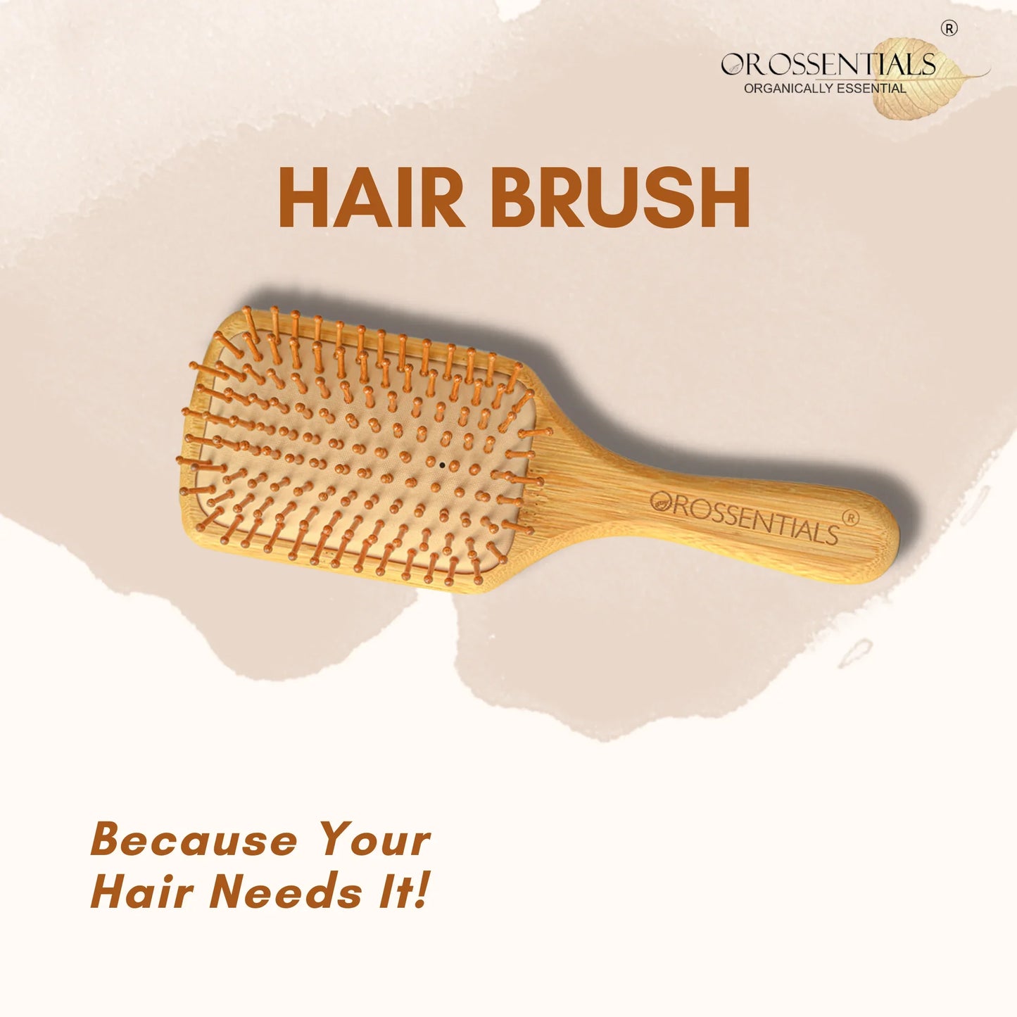 Wooden Hair Brush Rectangle Big & Small Combo Set (BC-11-12-PK2)