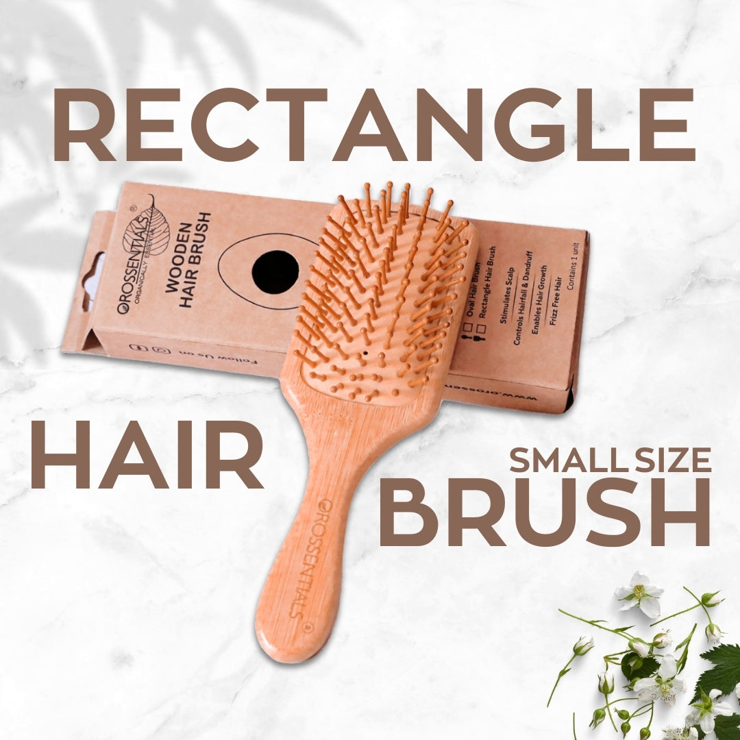 Wooden Hair Brush Rectangle Big & Small Combo Set (BC-11-12-PK2)