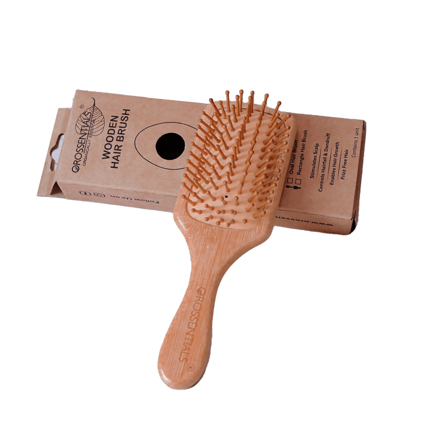 Wooden Hair Brush Rectangle Big & Small Combo Set (BC-11-12-PK2)