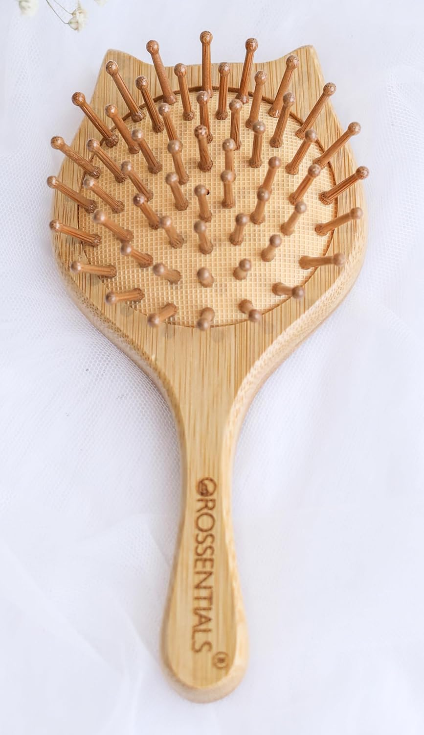 Travel Friendly Wooden Hair Combo Brush Cat Ear Shape (ORO-15-16)