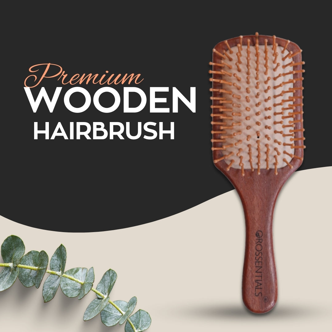 Wooden Hair Brush Oval Small & Premium Wooden Combo Set Of 2 (ORO-014-017)