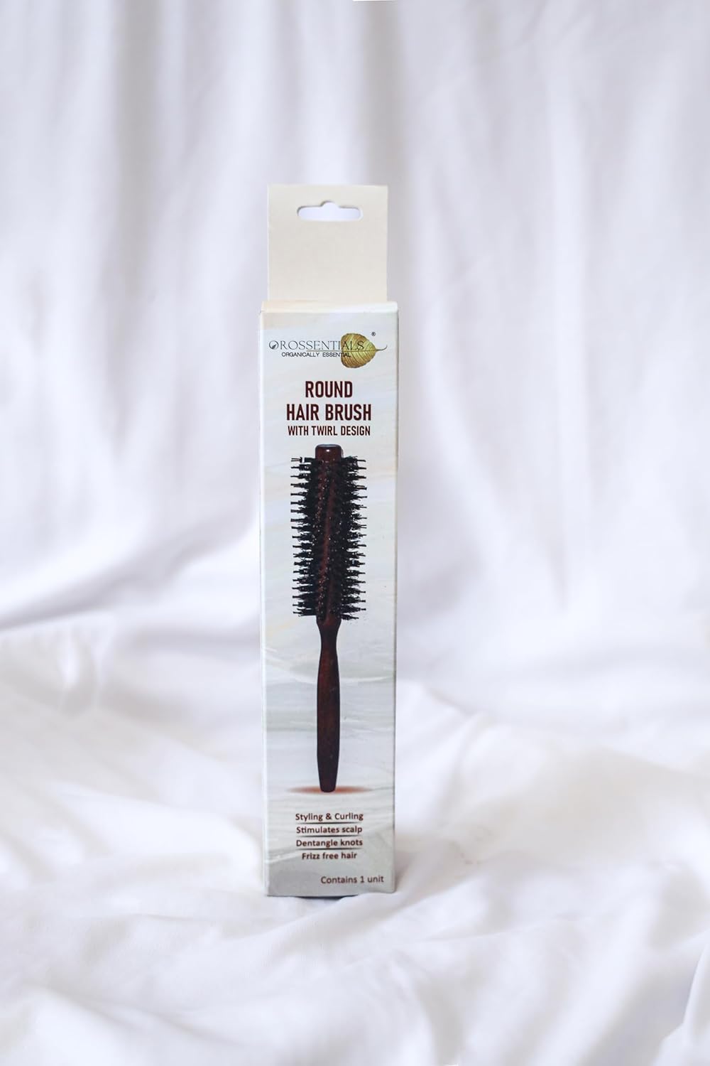 Twirl Design Boar Bristles Round Hair Brush & Oval Big Boar Bamboo Wooden (BC-13-19)