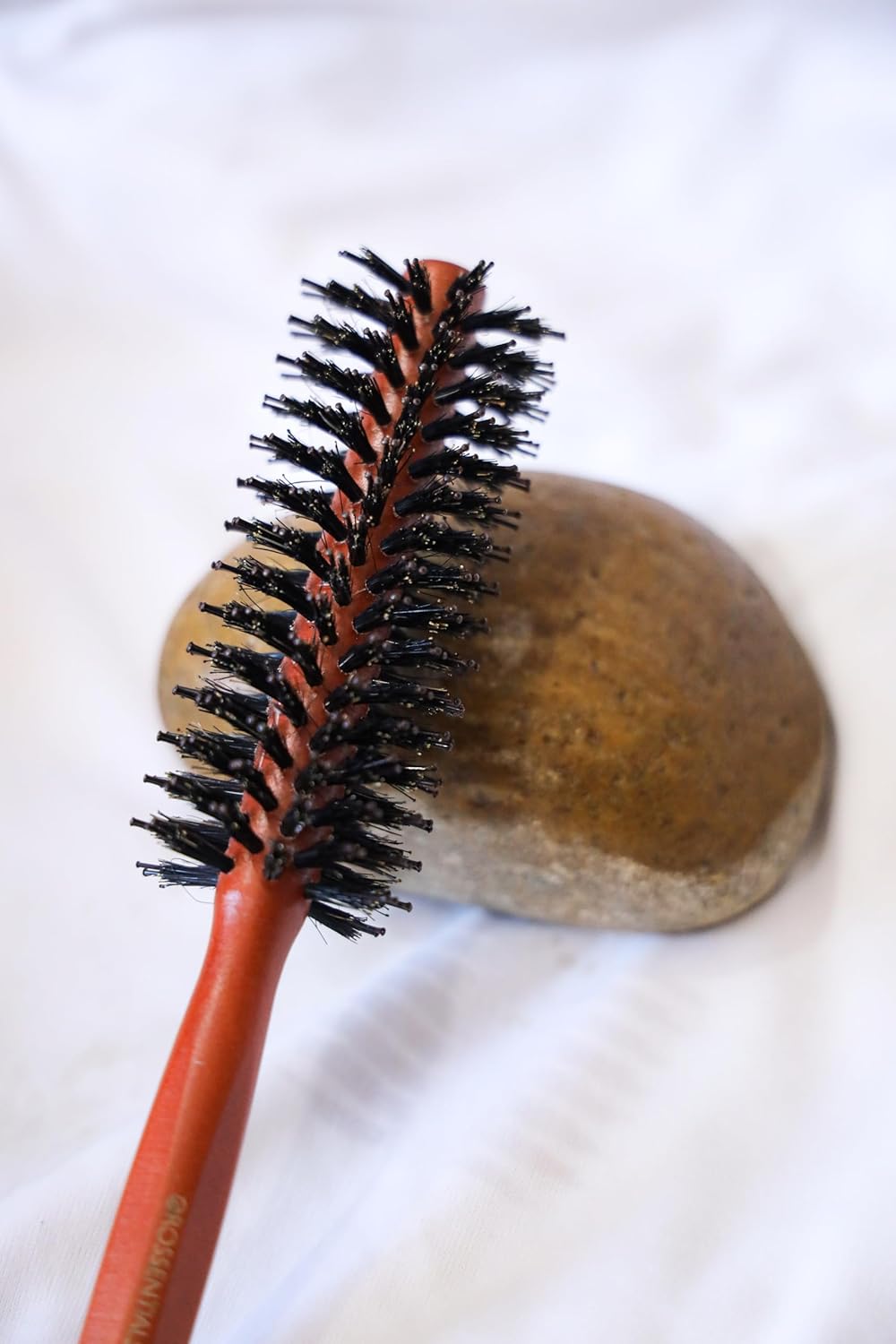 Twirl Design Boar Bristles Round Hair Brush & Oval Big Boar Bamboo Wooden (BC-13-19)