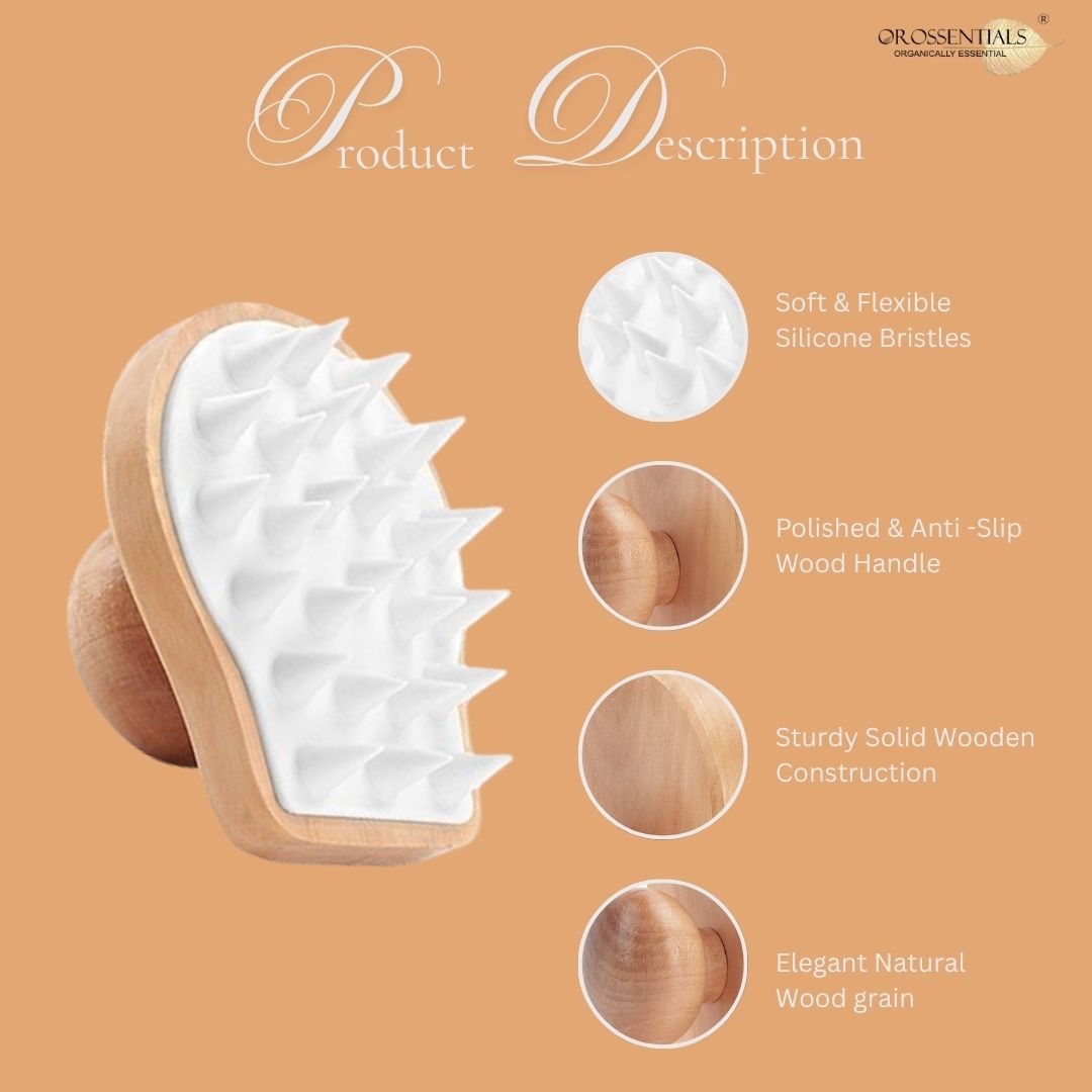 Wooden Scalp Massager (Shampoo Hair Brush With Soft Bristles) | Scalp Massager For Hair Growth