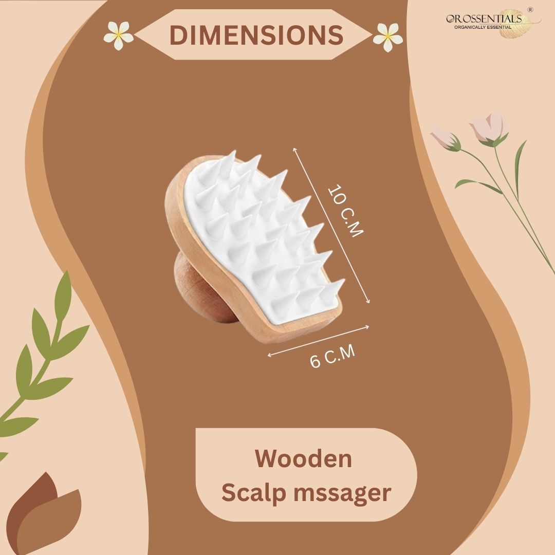Wooden Scalp Massager (Shampoo Hair Brush With Soft Bristles) | Scalp Massager For Hair Growth