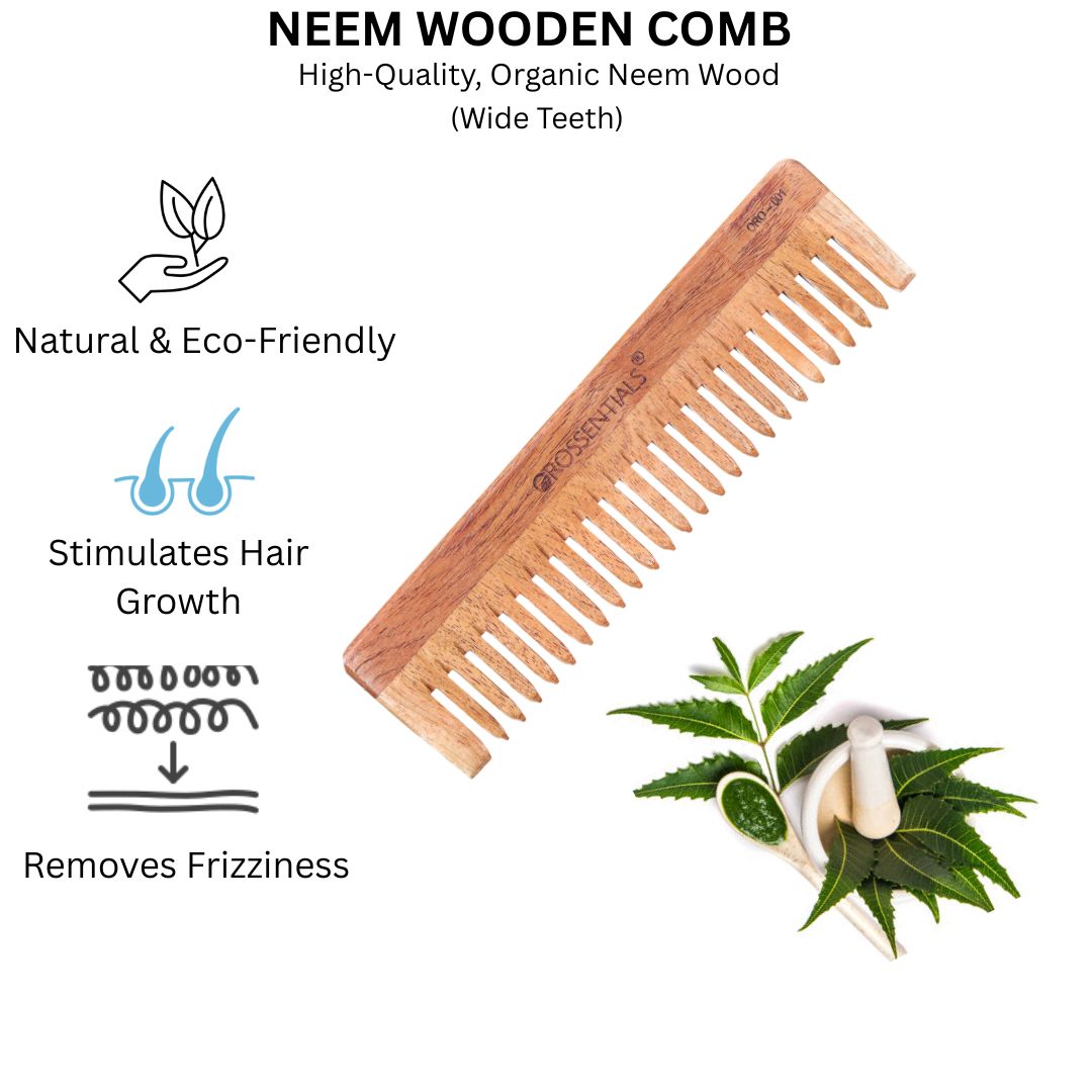 Organic Wide Teeth wooden comb 100% Natural (ORO-001)