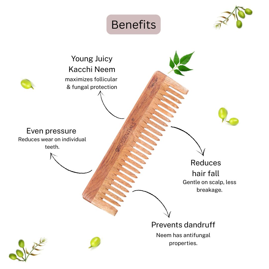 Organic Wide Teeth wooden comb 100% Natural (ORO-001)