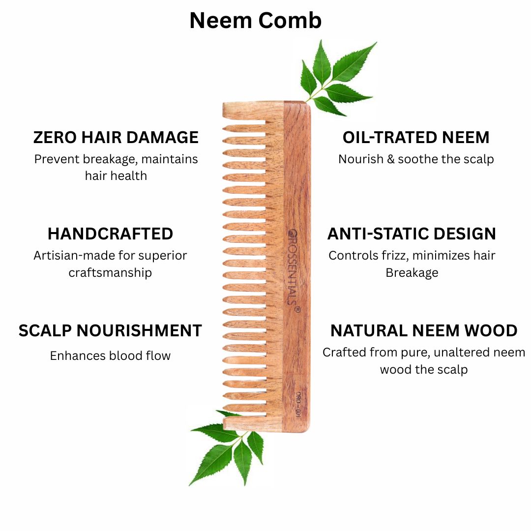 Organic Wide Teeth wooden comb 100% Natural (ORO-001)