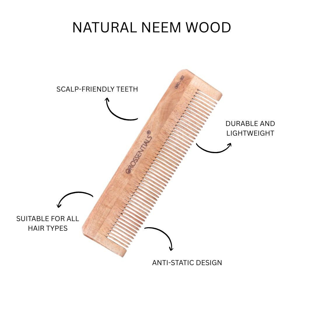 Neem Wood Comb Single Teeth 100% (ORO-002)