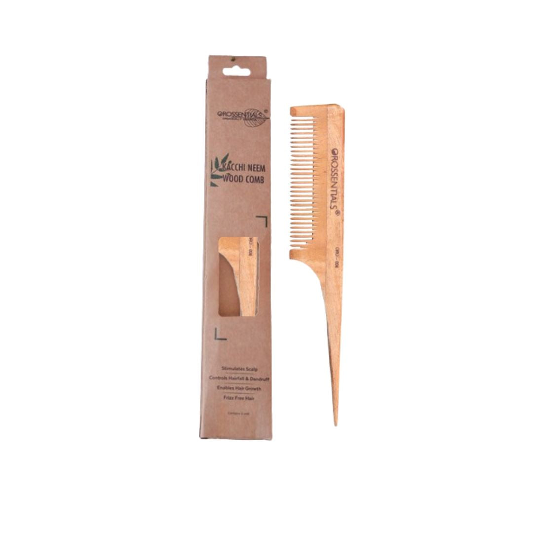 Orossentials Neem Wooden Comb long tail Natural 100% (ORO-004)