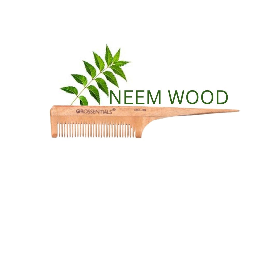 Orossentials Neem Wooden Comb long tail Natural 100% (ORO-004)