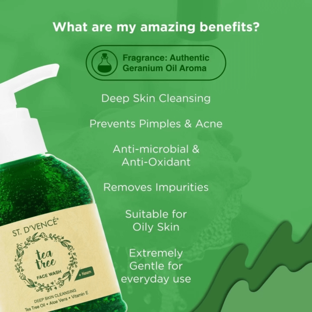Tea Tree Oil Face Wash With Neem & Aloe Vera, 150 ml