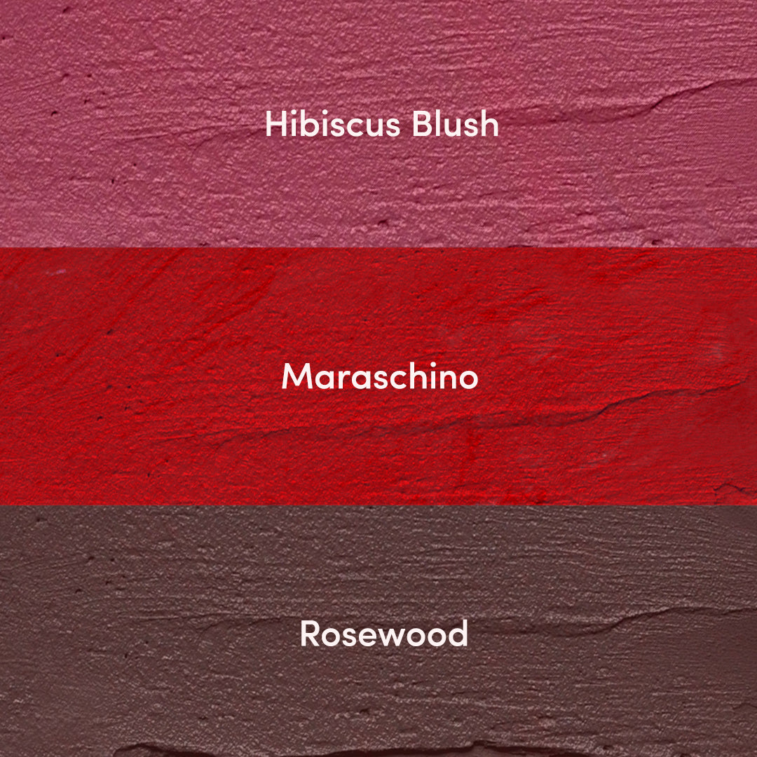 Heating Up (maraschino + rosewood + hibiscus) Mini Lipstick Combo