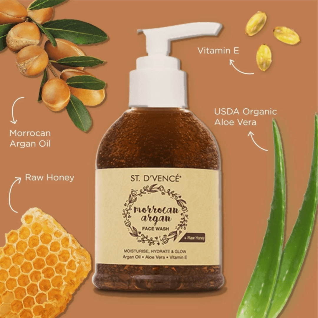 Argan Oil Face Wash – Organic Honey & Aloe Vera, 150 ml