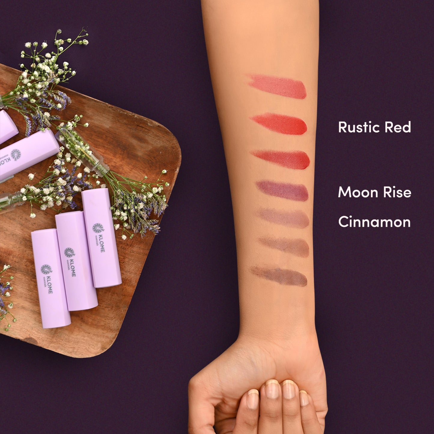 Play It Cool (cinnamon + moon rise + rustic red) Mini Lipstick Combo