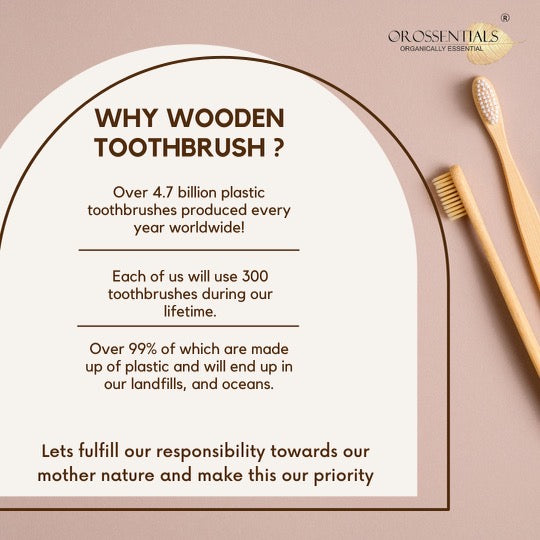 Wooden Toothbrush- Bamboo infused bristles(ultra soft)