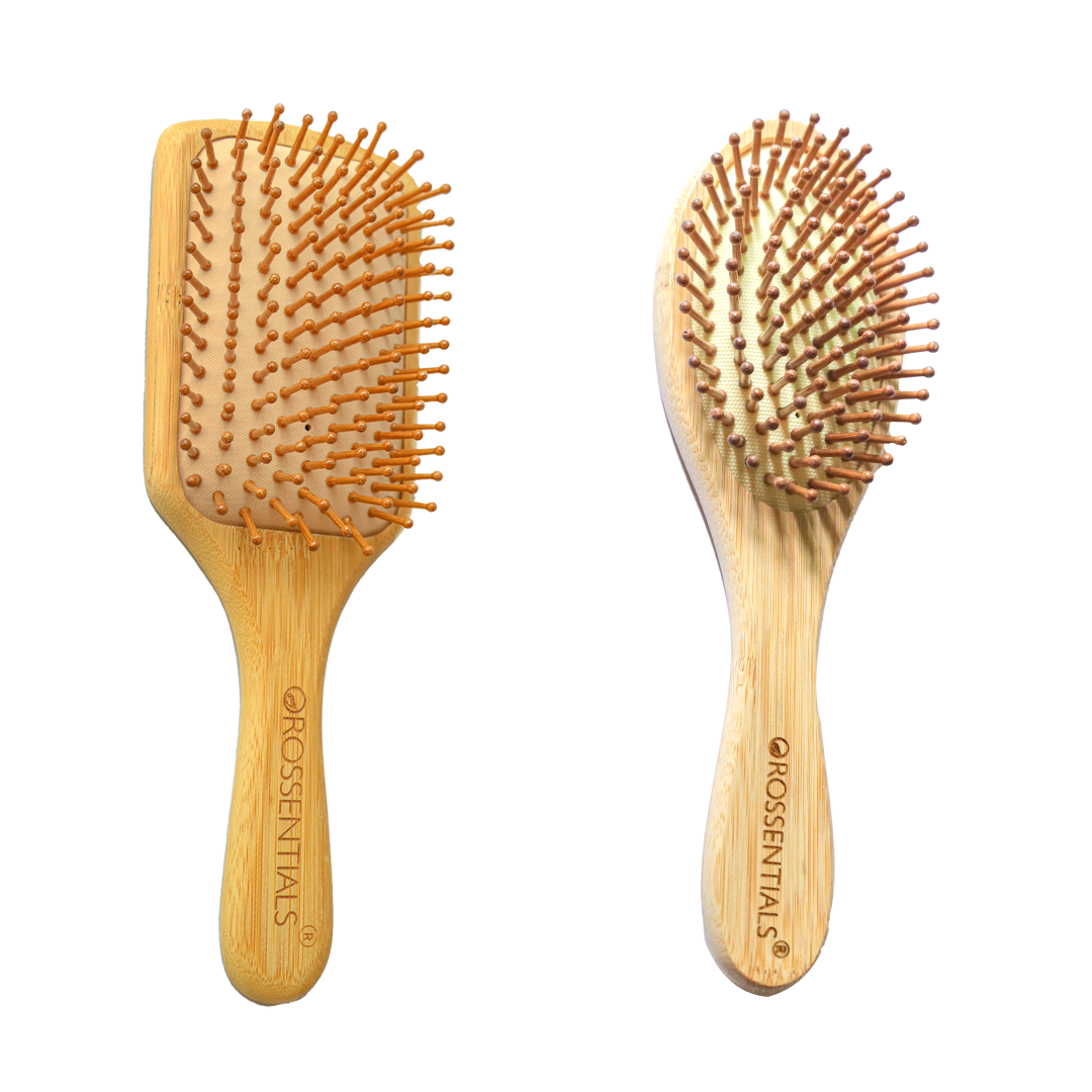 Wooden Hair brush Combo- Set of 2 (Rectangle & oval small)(BC-11-14-PK2)