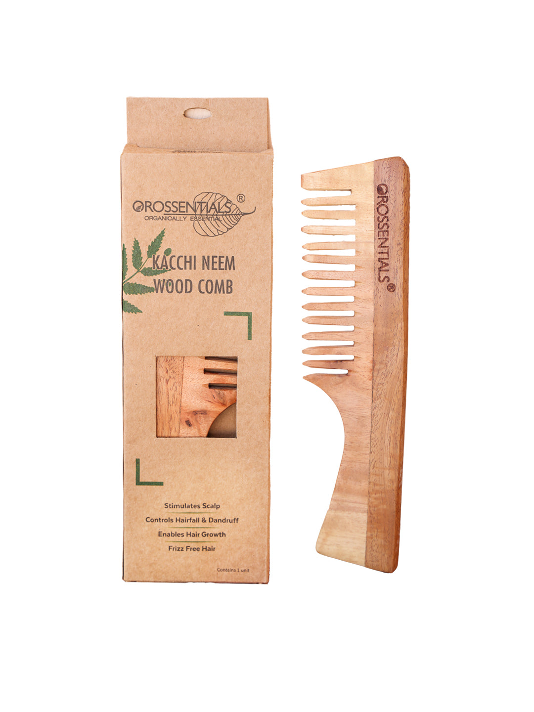 Set of 2 Wooden Combs- 2 in 1 & handle