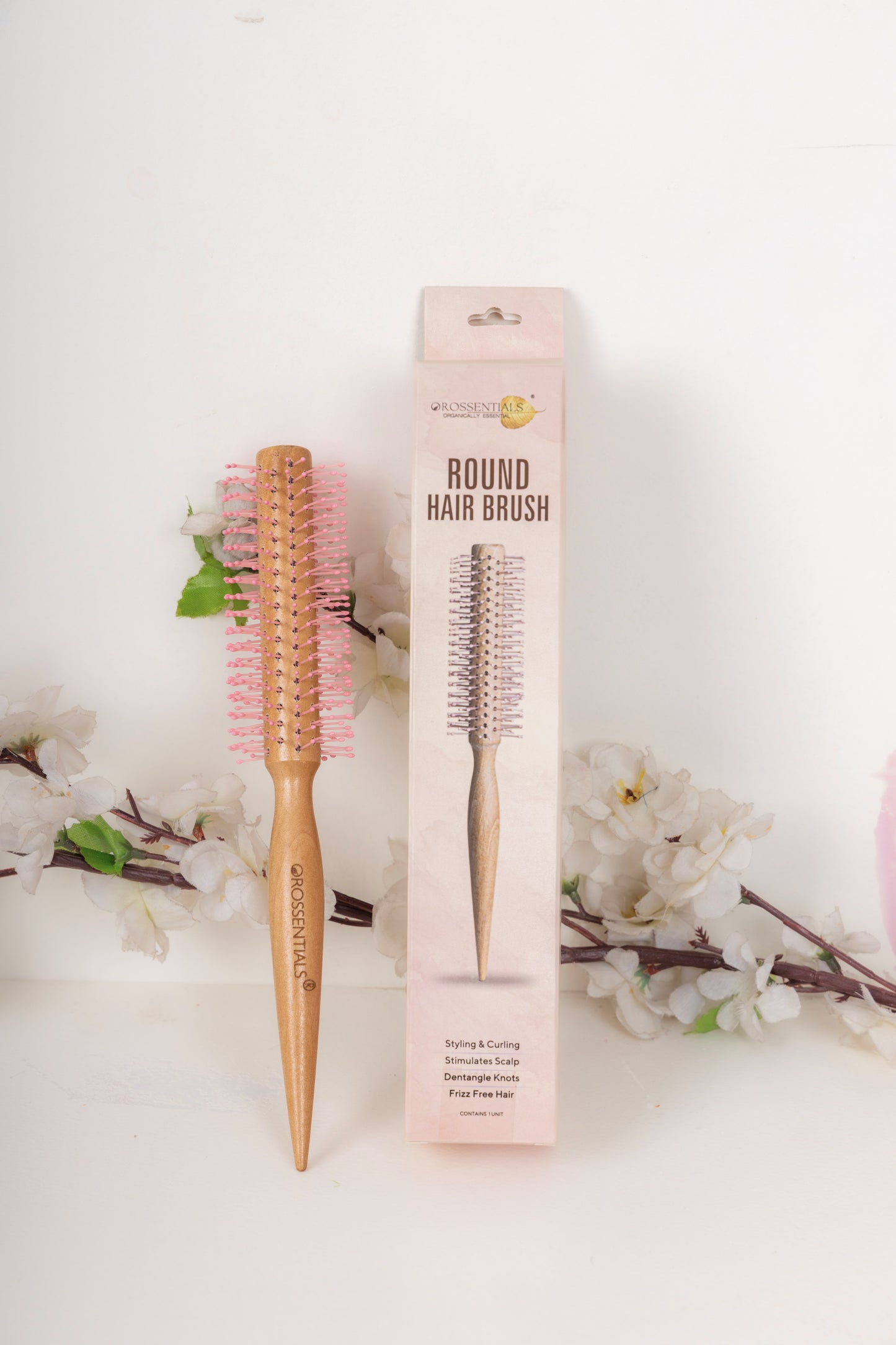 OROSSENTIALS  Round Nylon Pink Hair Brush (ORO-053)