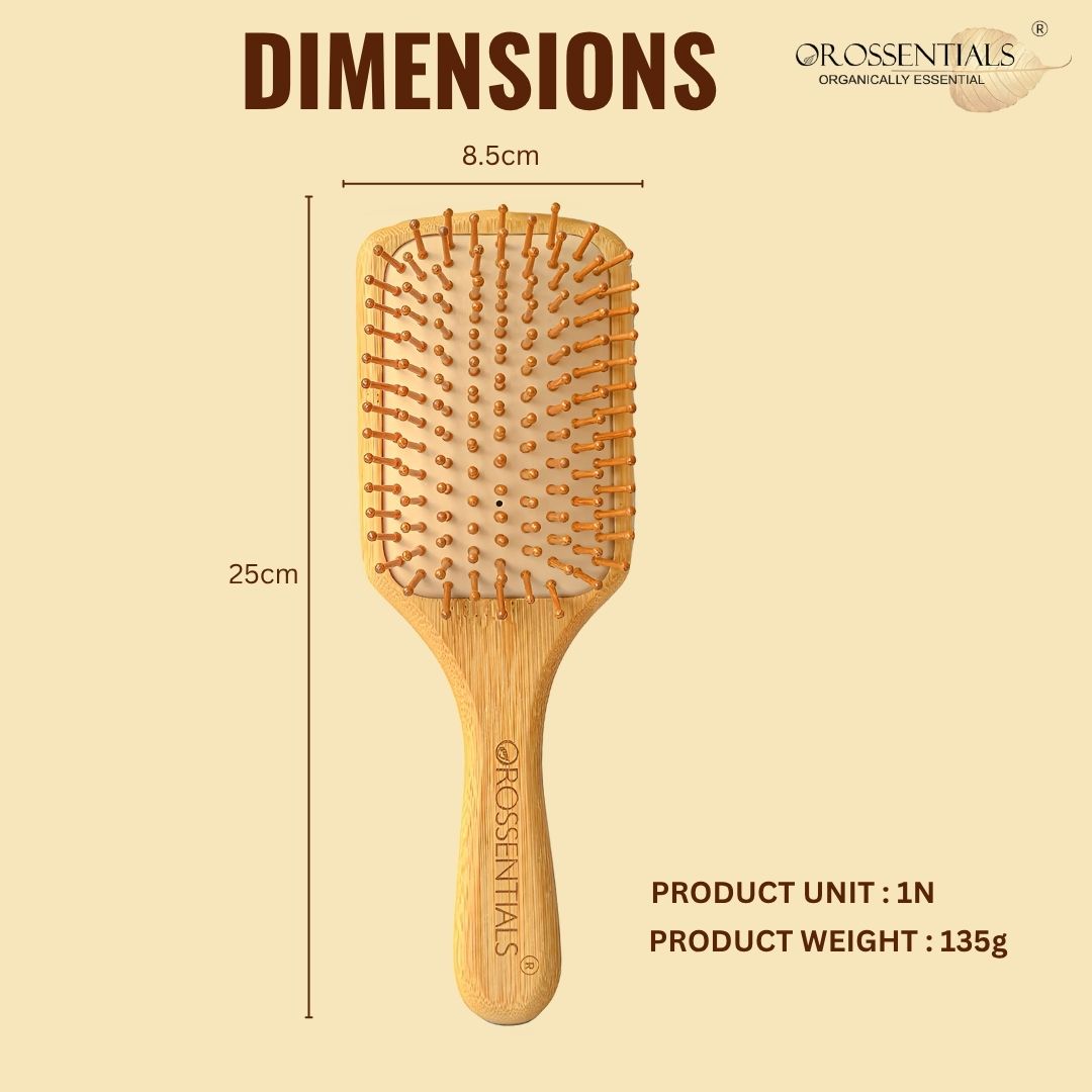 Rectangle Wooden Hair Brush Big Size [ORO-011]