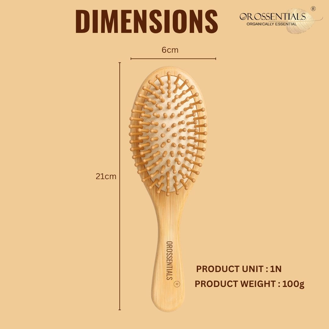 OROSSENTIALS Wooden Oval Hair Brush Small (ORO-014)