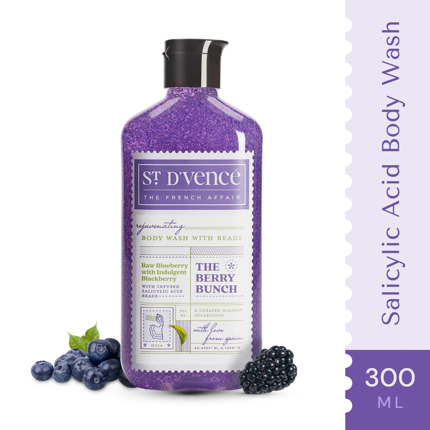 Berry Bunch - Blueberry & Blackberry Body Wash with Salicylic Acid, 300 ml