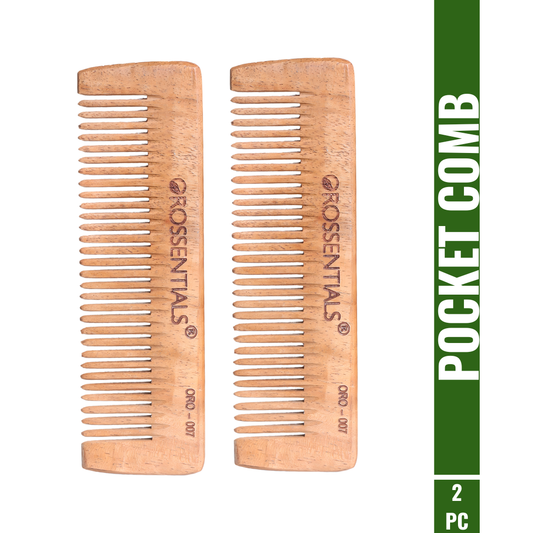 OROSSENTIALS Neem-Wooden Pocket Comb Eco Friendly Pack of 2 (ORO-007)