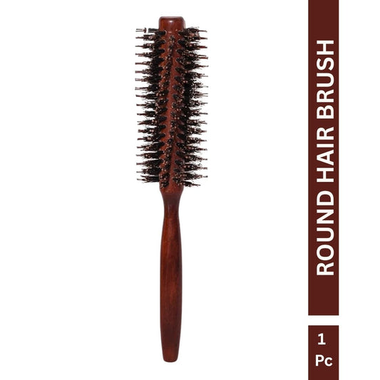 Wooden Round Hair Brush for Women & Men With Twirl Design (ORO-019)