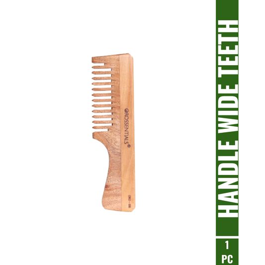 OROSSENTIALS Organic Neem wooden Comb handle wide teeth 100% (ORO-006)