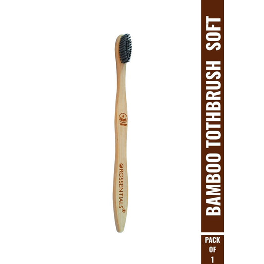 OROSSENTIALS Oral Care Bamboo Toothbrush with Soft Bristle (1pcs)