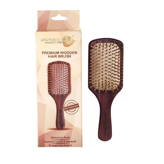 OROSSENTIALS premium wooden hair brush (dark wood)  ORO-017