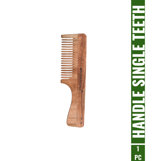 OROSSENTIALS Neem Wood Comb Single teeth With Handle (ORO-005)