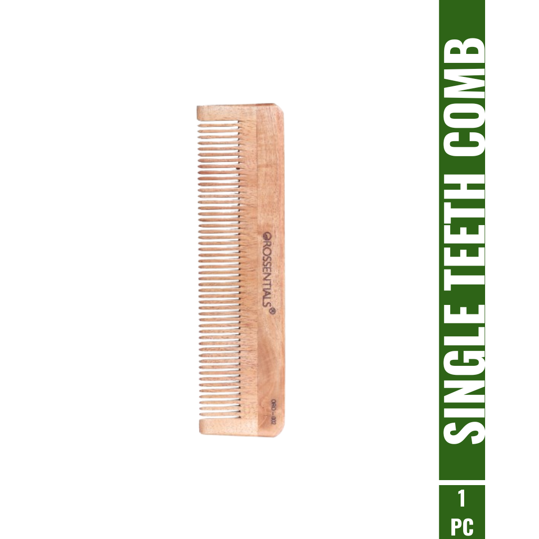 OROSSENTIALS Neem Wood Comb Single Teeth 100% (ORO-002)