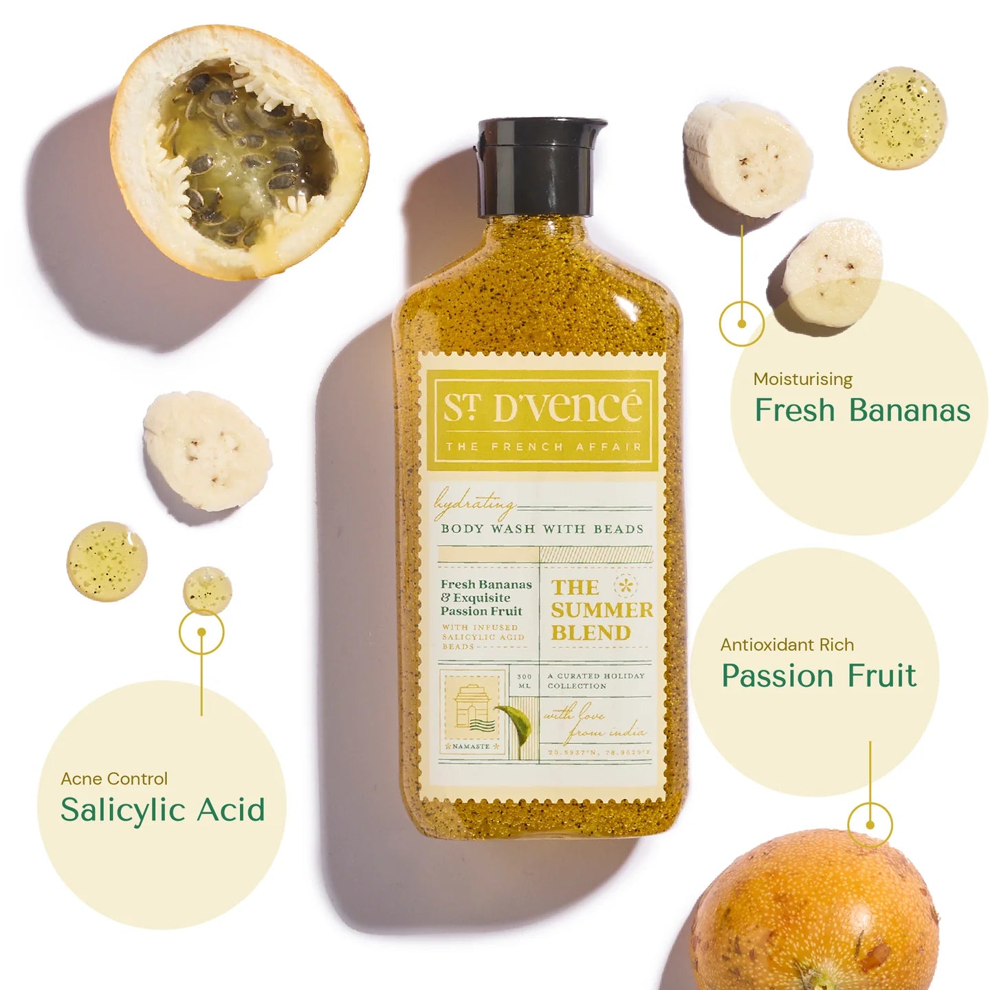 Summer Blend - Banana & Passion Fruit Body Wash with Salicylic Acid, 300 ml