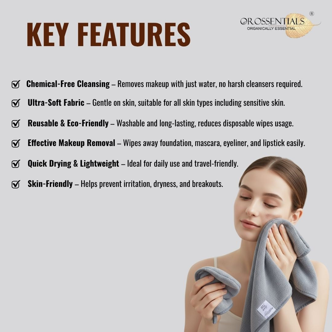 OROSSENTIALS Reusable Multi-Functional Makeup Removal Facial Cleansing Towel(ORO-036)