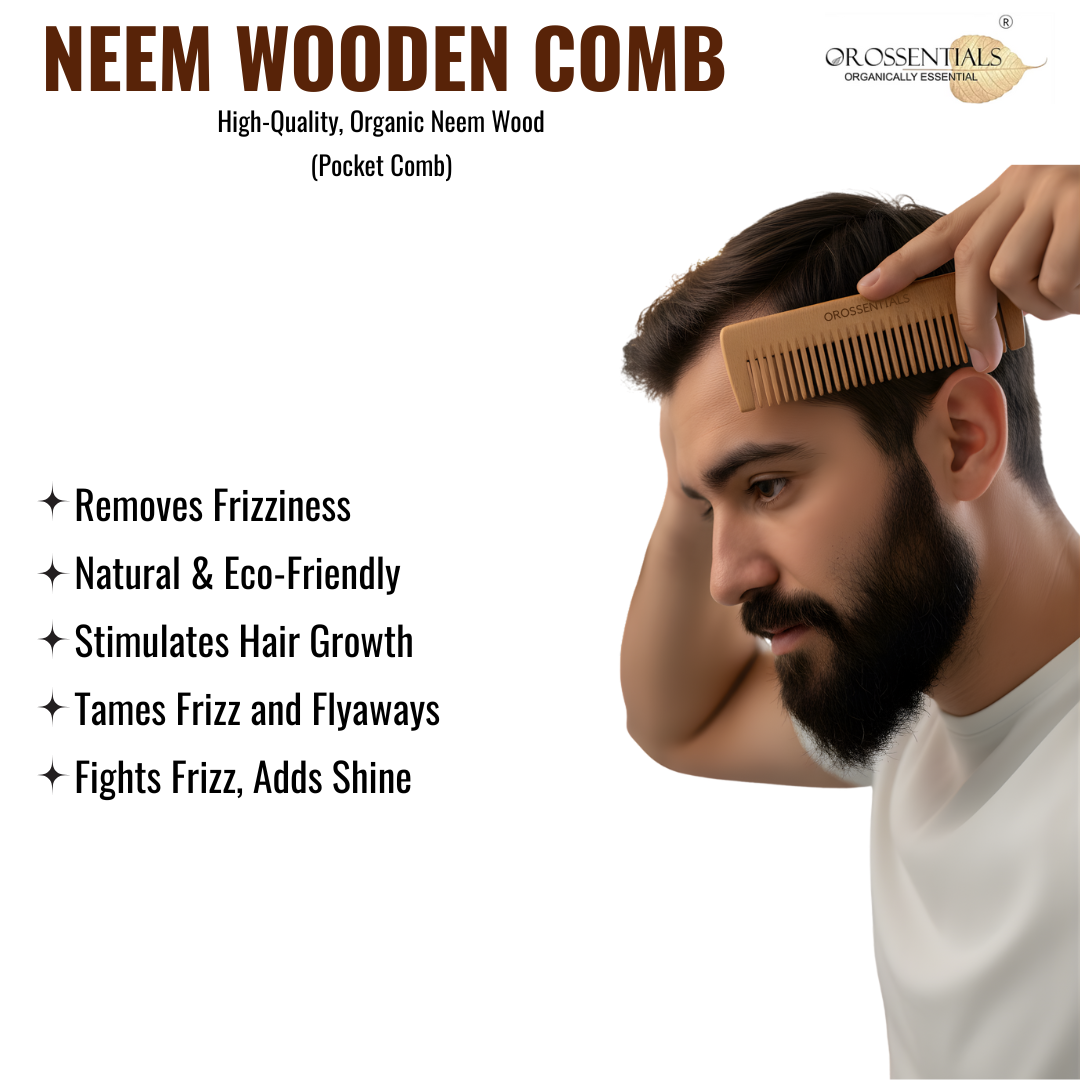 OROSSENTIALS Neem-Wooden Pocket Comb Eco Friendly Pack of 2 (ORO-007)