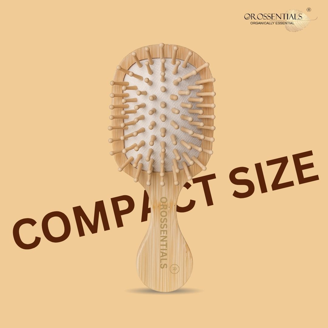 Orossentials Wooden Hair Brush Compact Size Travel Friendly (ORO-057)