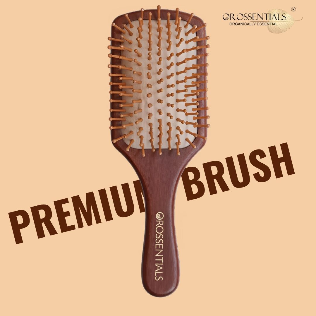 OROSSENTIALS Premium Wooden Hair Brush-Dark wood (ORO-017)
