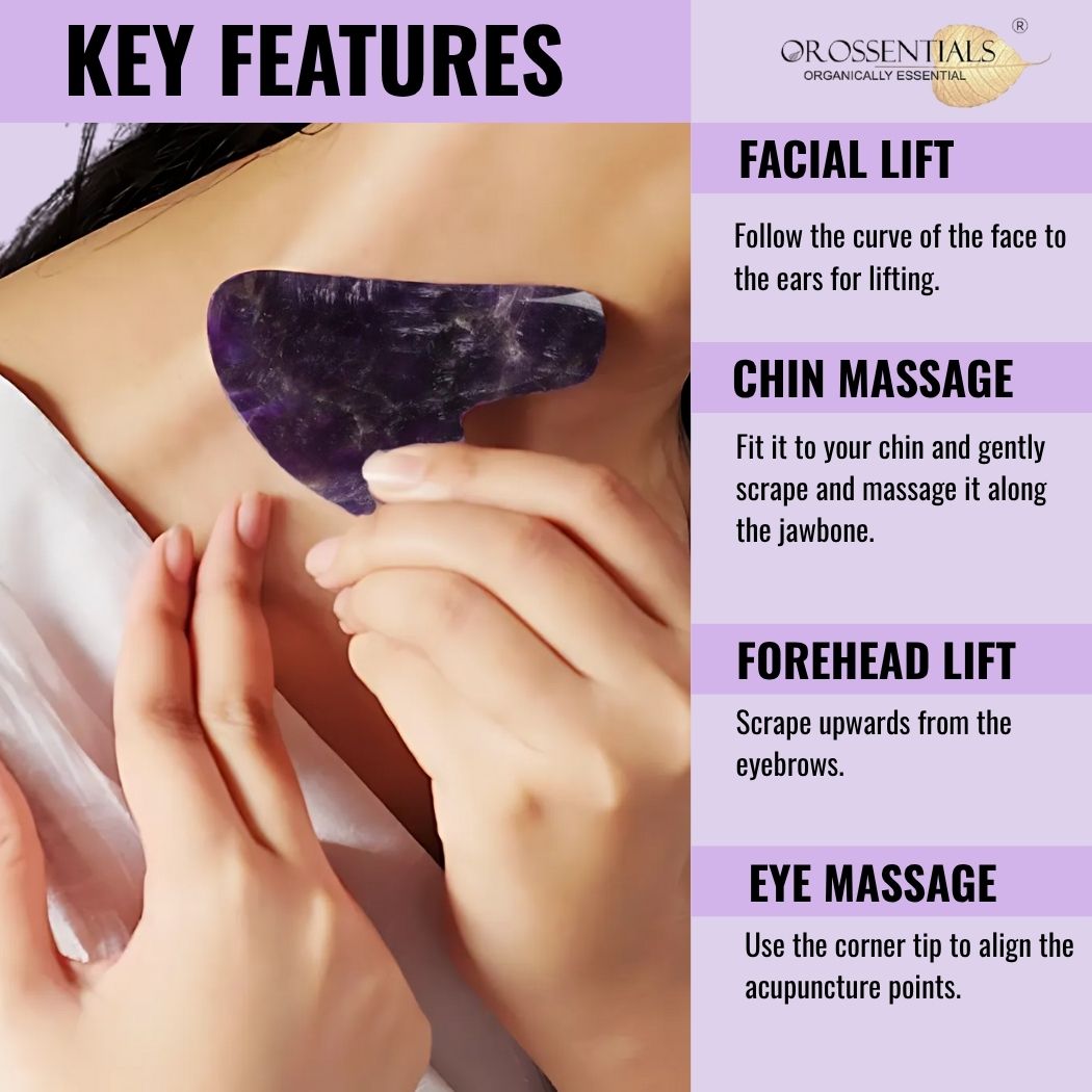 OROSSENTIALS Amethyst Heart Gua Sha Gua Sha Facial Massage (ORO-027)