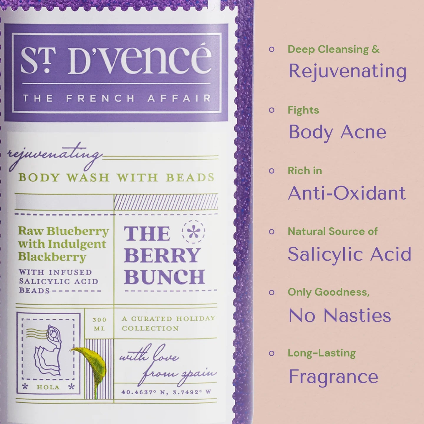 Berry Bunch - Blueberry & Blackberry Body Wash with Salicylic Acid, 300 ml