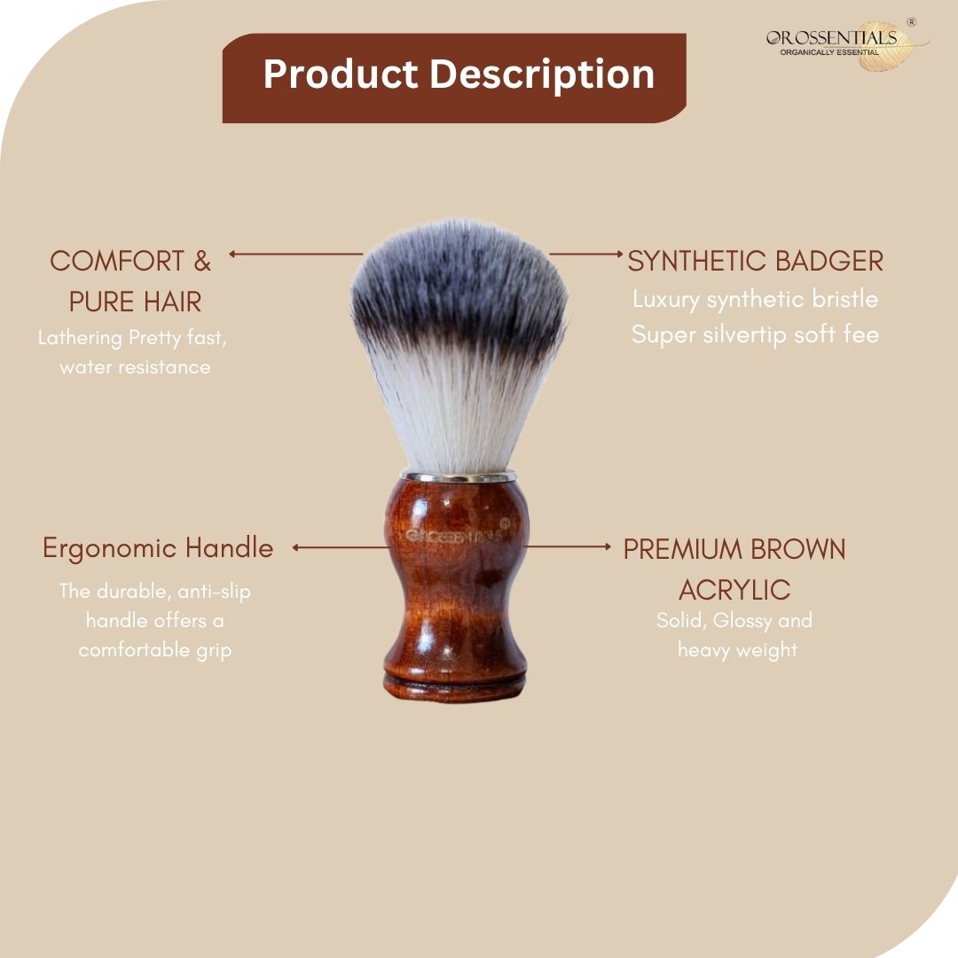 Natural Brown Wooden Shaving Brush For Men [ORO-021]