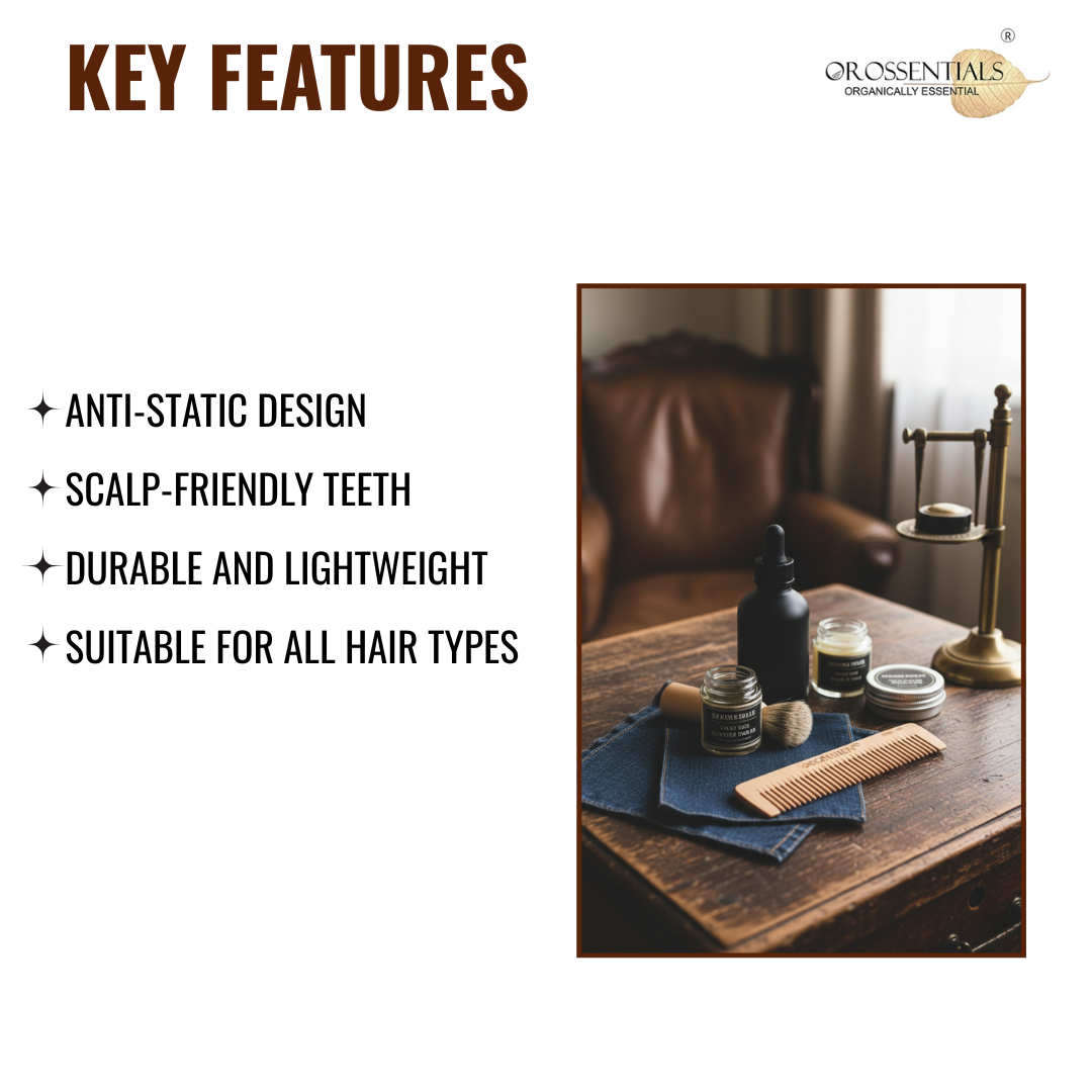 OROSSENTIALS Neem-Wooden Pocket Comb Eco Friendly Pack of 2 (ORO-007)
