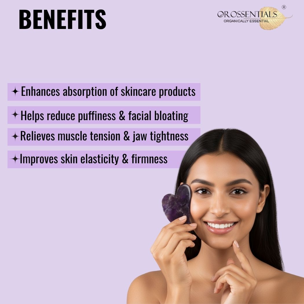 OROSSENTIALS Amethyst Heart Gua Sha Gua Sha Facial Massage (ORO-027)