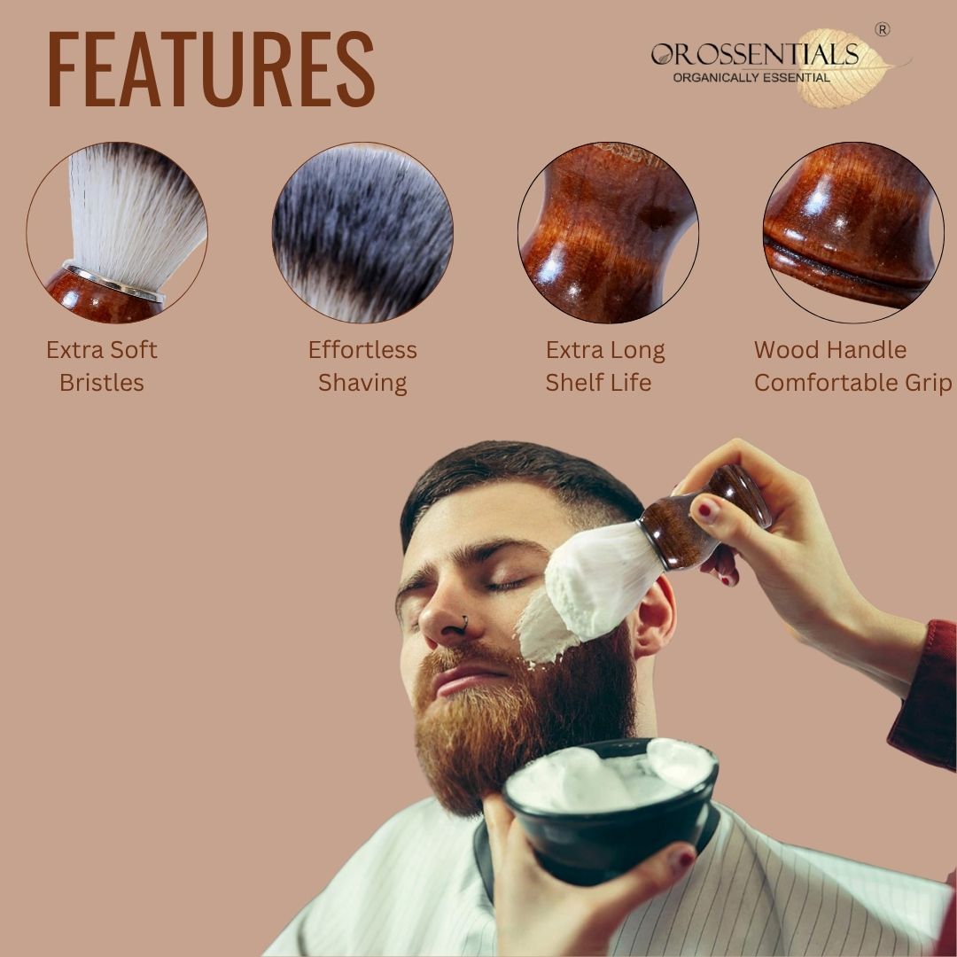 OROSSENTIALS Wooden Shaving Brush For Men (ORO-021)