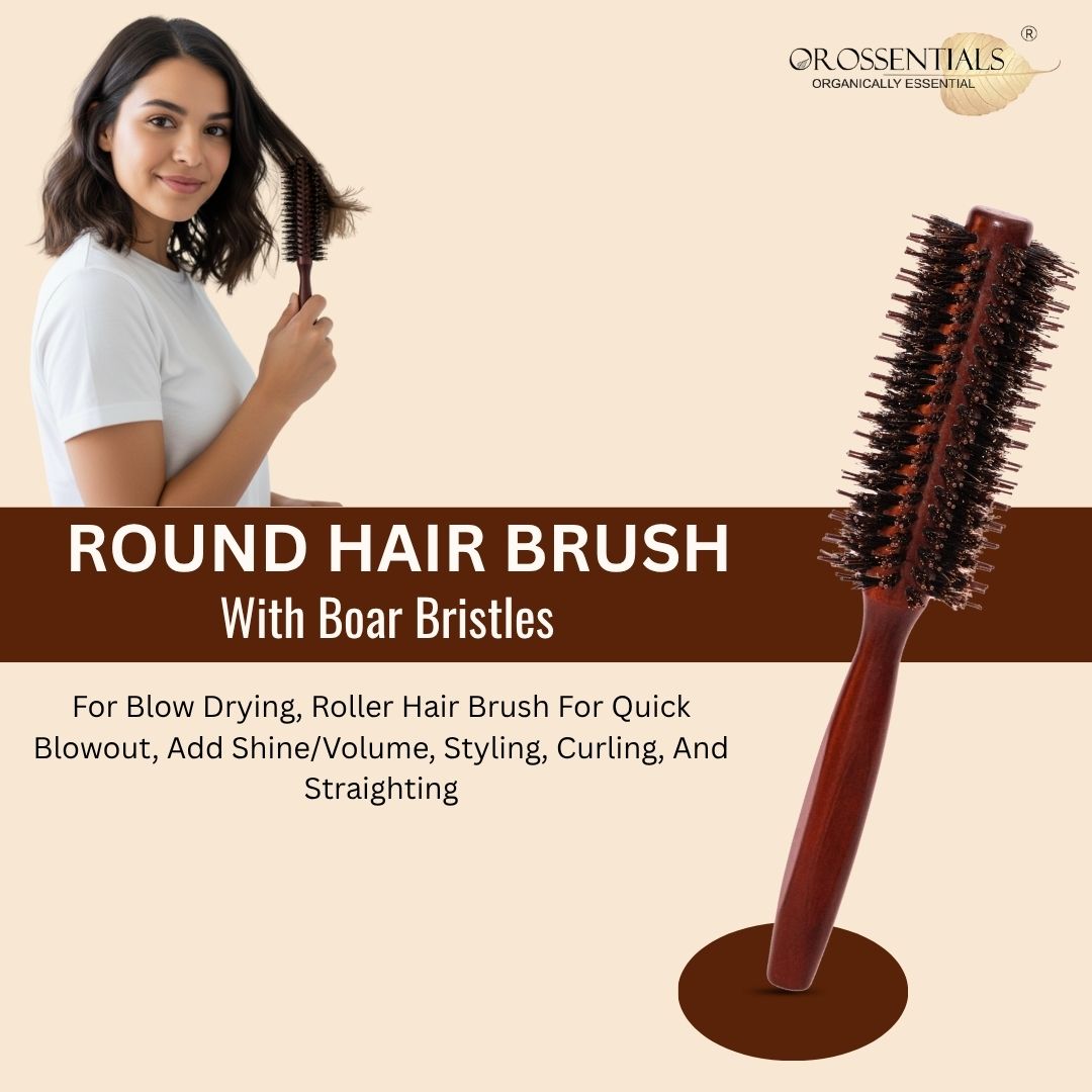 Wooden Round Hair Brush | Wooden Round Hair Brush | Men and Women [ORO-018]