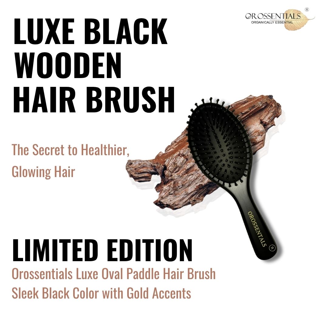 Orossentials Wooden Luxe Black Hair Brush (ORO-058)