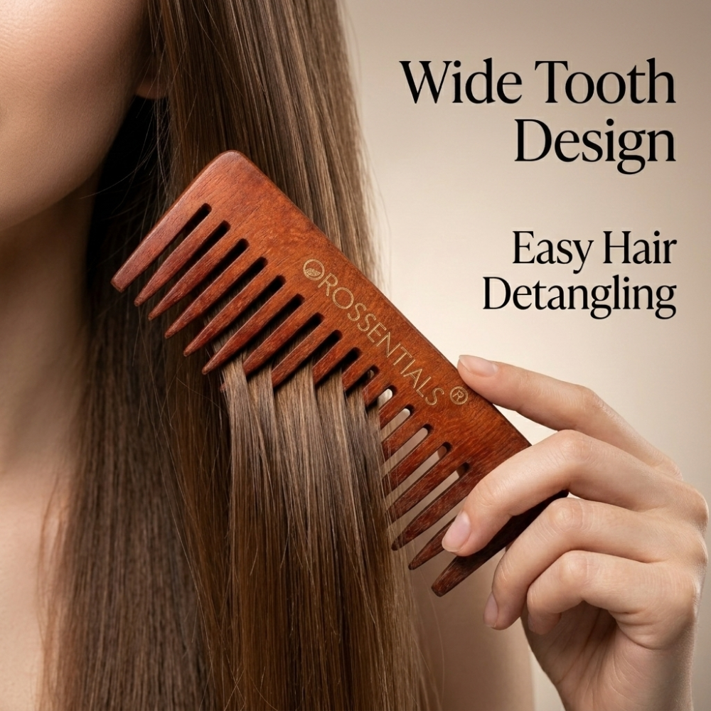 OROSSENTIALS DARK WOOD DETANGLING COMB ORO-061