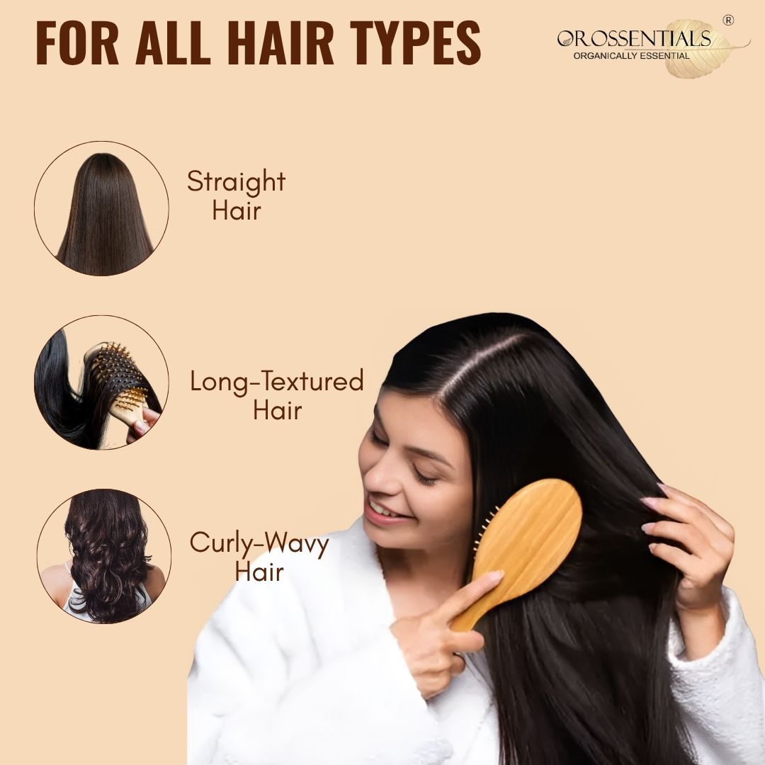 OROSSENTIALS Wooden Oval Hair Brush Big (ORO-013)