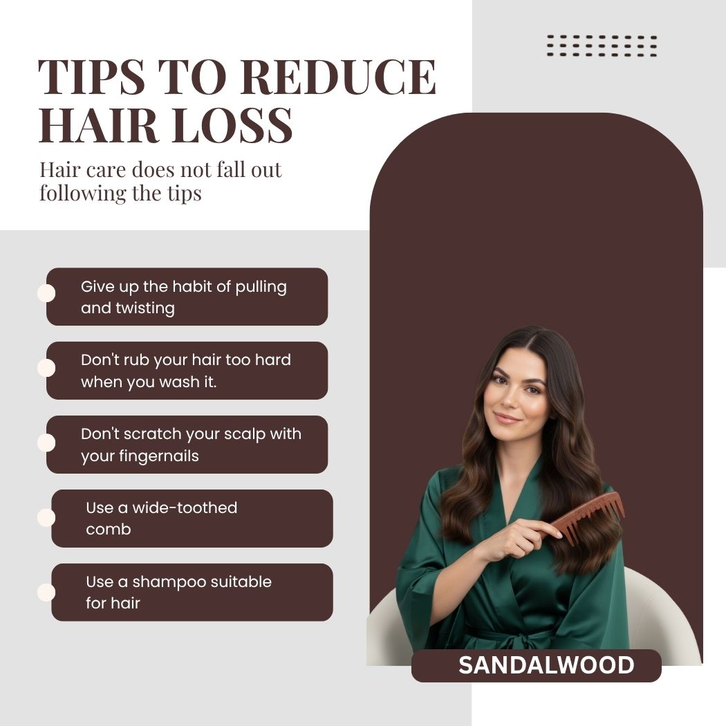 Sandalwood Hair Comb - Zero Waste Comb, 100% Wood, Plastic Free (ORO-059)